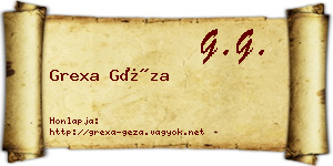 Grexa Géza névjegykártya